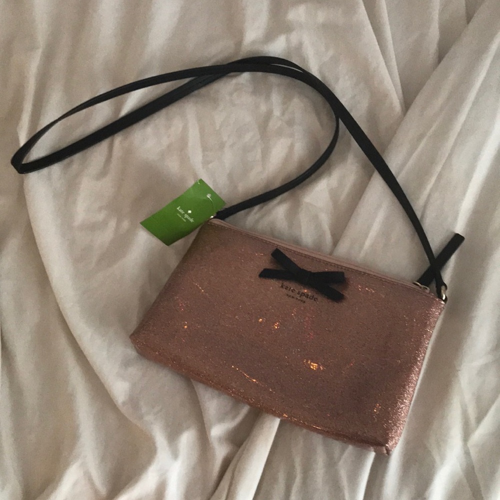 kate spade pink sparkly purse :)